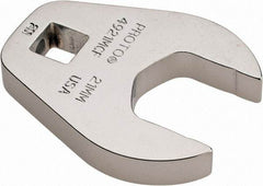 Proto - 21mm 3/8" Drive Chrome Crowfoot Wrench - 1-23/32" Head Diam x 1/4" Head Thickness, 2-3/32" OAL - Eagle Tool & Supply