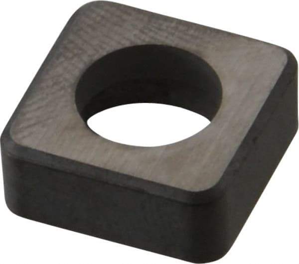 Kennametal - 1/2" Inscribed Circle, Square Turning Shim for Indexables - Ceramic, 0.187" Thick, Negative Rake - Eagle Tool & Supply