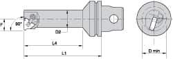 Kennametal - Insert Style LT 16NL, 90mm Head Length, Left Hand Cut, Internal Modular Threading Cutting Unit Head - System Size KM32, 17mm Center to Cutting Edge, Series LT Threading - Eagle Tool & Supply