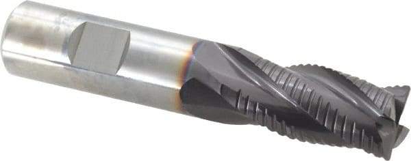 Guhring - 3/4" Diam, Fine Pitch, 1-1/2" LOC, 4 Flute Solid Carbide Roughing Square End Mill - FIREX Finish, 4" OAL, 3/4" Shank Diam, Single End, Centercutting - Eagle Tool & Supply