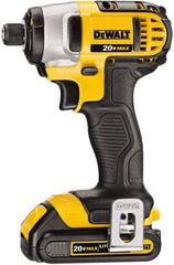 DeWALT - 20 Volt, 1/4" Drive, 117 Ft/Lb Torque, Cordless Impact Driver - Pistol Grip Handle, 2800 RPM, 2 Lithium-Ion Batteries Included - Eagle Tool & Supply