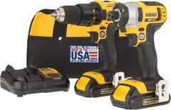 DeWALT - 9 Piece 20 Volt Cordless Tool Combination Kit - Includes 1/2" Drill/Driver & 1/4" Impact Driver, Lithium-Ion Battery Included - Eagle Tool & Supply