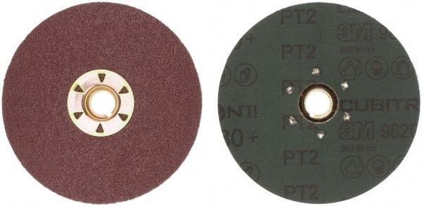 3M - 4-1/2" Diam 5/8-11 Threaded Hole 80 Grit Fiber Disc - Medium Grade, Ceramic, 13,300 Max RPM, Series 982C - Eagle Tool & Supply