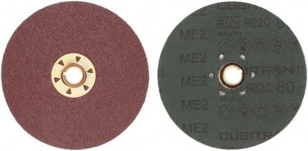 3M - 5" Diam 5/8-11 Threaded Hole 80 Grit Fiber Disc - Medium Grade, Ceramic, 12,000 Max RPM, Series 982C - Eagle Tool & Supply