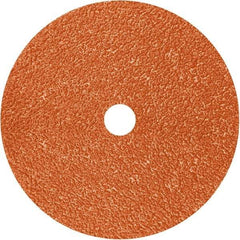 3M - 7" Diam 5/8-11 Threaded Hole 80 Grit Fiber Disc - Medium Grade, Ceramic, 8,600 Max RPM, Series 982C - Eagle Tool & Supply