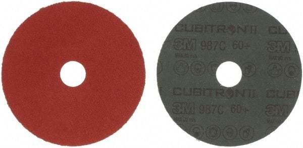 3M - 5" Diam 7/8" Hole 60 Grit Fiber Disc - Medium Grade, Ceramic, 12,000 Max RPM, Series 987C - Eagle Tool & Supply