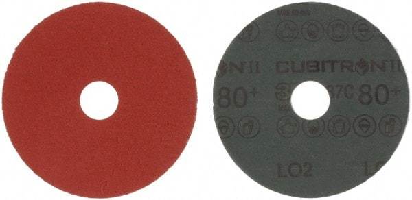 3M - 4-1/2" Diam 7/8" Hole 80 Grit Fiber Disc - Medium Grade, Ceramic, 13,300 Max RPM, Series 987C - Eagle Tool & Supply