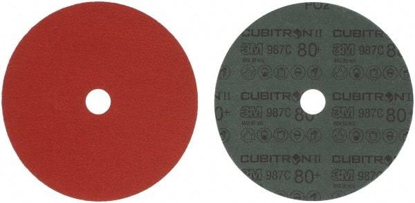 3M - 7" Diam 7/8" Hole 80 Grit Fiber Disc - Medium Grade, Ceramic, 8,600 Max RPM, Series 987C - Eagle Tool & Supply