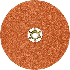 3M - 5" Diam 5/8-11 Threaded Hole 80 Grit Fiber Disc - Medium Grade, Ceramic, 12,000 Max RPM, Series 987C - Eagle Tool & Supply