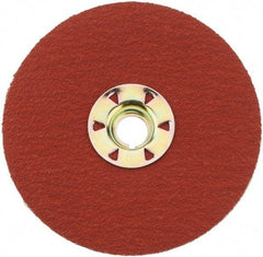 3M - 4-1/2" Diam 5/8-11 Threaded Hole 80 Grit Fiber Disc - Medium Grade, Ceramic, 13,300 Max RPM, Series 987C - Eagle Tool & Supply