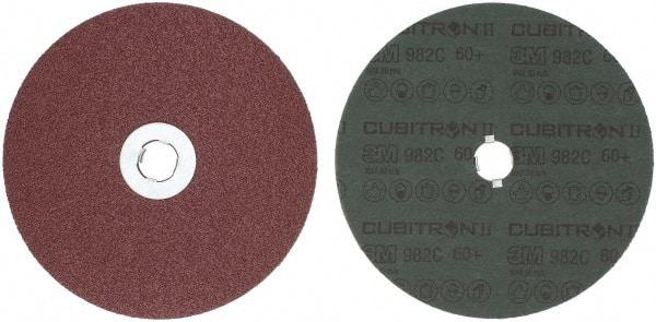 3M - 7" Diam 5/8-11 Threaded Hole 60 Grit Fiber Disc - Medium Grade, Ceramic, 8,600 Max RPM, Series 982C - Eagle Tool & Supply