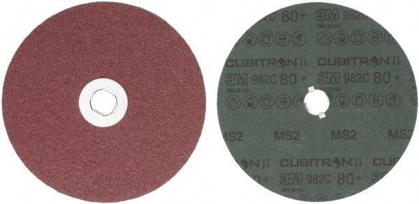 3M - 7" Diam 5/8-11 Threaded Hole 80 Grit Fiber Disc - Medium Grade, Ceramic, 8,600 Max RPM, Series 982C - Eagle Tool & Supply