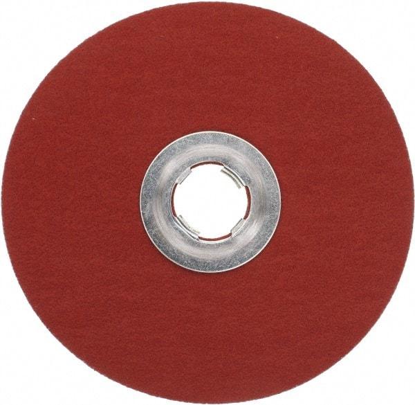 3M - 5" Diam 5/8-11 Threaded Hole 80 Grit Fiber Disc - Medium Grade, Ceramic, 12,000 Max RPM, Series 987C - Eagle Tool & Supply