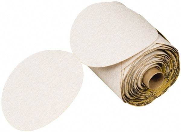 3M - 6" Diam, 240 Grit FEPA, Aluminum Oxide Adhesive PSA Disc - White, C Weighted Backing, Flexible, 12,000 Max RPM - Eagle Tool & Supply