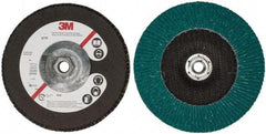 3M - 40 Grit, 7" Disc Diam, 5/8-11 Center Hole, Type 27 Zirconia Alumina Flap Disc - 8,600 Max RPM, Cloth Backing, Arbor Attaching System, Coated - Eagle Tool & Supply