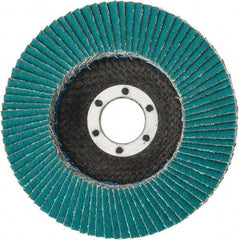 3M - 60 Grit, 4-1/2" Disc Diam, 7/8" Center Hole, Type 29 Zirconia Alumina Flap Disc - 13,300 Max RPM, Cloth Backing, Arbor Attaching System, Coated - Eagle Tool & Supply