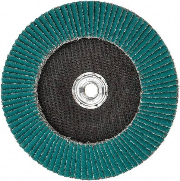 3M - 36 Grit, 7" Disc Diam, 5/8-11 Center Hole, Type 29 Zirconia Alumina Flap Disc - 8,600 Max RPM, Cloth Backing, Arbor Attaching System, Coated - Eagle Tool & Supply