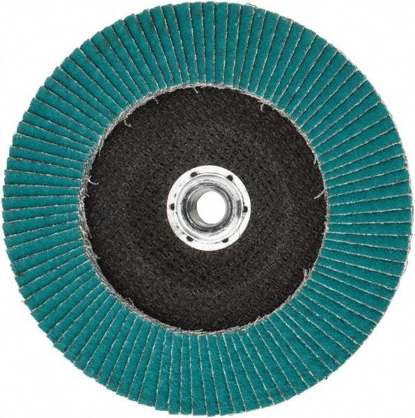 3M - 40 Grit, 7" Disc Diam, 5/8-11 Center Hole, Type 29 Zirconia Alumina Flap Disc - 8,600 Max RPM, Cloth Backing, Arbor Attaching System, Coated - Eagle Tool & Supply