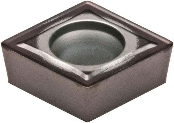 Kennametal - CCMT32.52 MW Grade KCU10 Carbide Turning Insert - AlTiN Finish, 80° Diamond, 3/8" Inscr Circle, 5/32" Thick, 1/32" Corner Radius - Eagle Tool & Supply