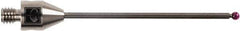 Renishaw - 0.08 Inch Ball Diameter, Carbide Stem, M4 Thread, Ruby Point Ball Tip CMM Stylus - 1.58 Inch Working Length, 0.06 Inch Stem Diameter, 1.97 Inch Overall Length - Eagle Tool & Supply
