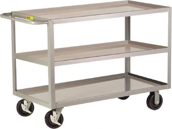 Little Giant - 3,600 Lb Capacity, 30" Wide x 53-1/2" Long x 36" High Shelf Cart - 3 Shelf, Steel - Eagle Tool & Supply