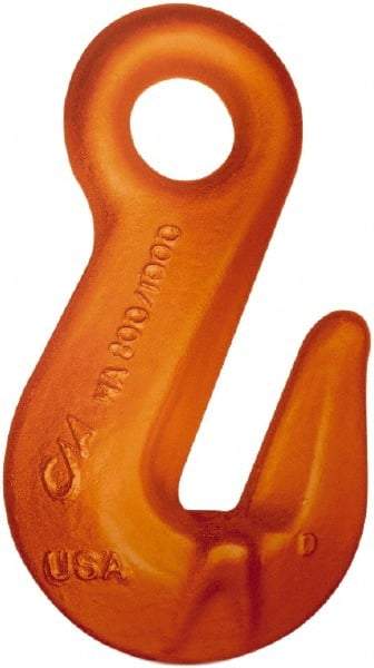 CM - Chain Grade 100, 4,300 Lbs. Load Limit Eye Cradle Grab Hook - 0.36 Inch Hook Throat, 2.57 Inch Reach, 0.63 Inch Eye Inside Diameter, 9/32 Inch Chain Diameter, 3.71 Inch Overall Length, 0.38 Inch Eye Thickness - Eagle Tool & Supply