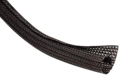 Techflex - Black Braided Cable Sleeve - 150' Coil Length, -103 to 257°F - Eagle Tool & Supply