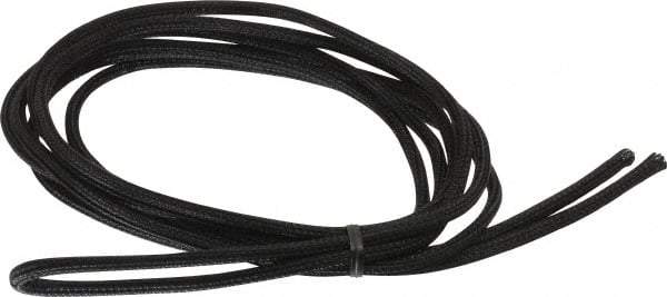 Techflex - Black Braided Cable Sleeve - 10' Coil Length, -103 to 257°F - Eagle Tool & Supply