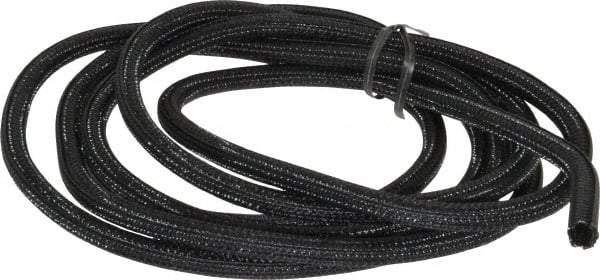 Techflex - Black Braided Cable Sleeve - 10' Coil Length, -103 to 257°F - Eagle Tool & Supply