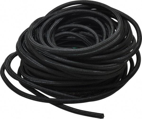 Techflex - Black PET Braided Cable Sleeve - 100' Coil Length, -103 to 257°F - Eagle Tool & Supply