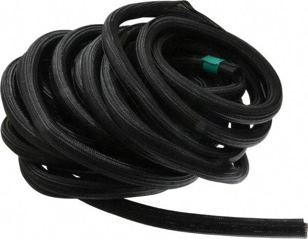 Techflex - Black Braided Cable Sleeve - 50' Coil Length, -103 to 257°F - Eagle Tool & Supply