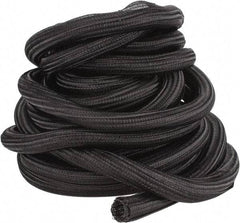 Techflex - Black Braided Cable Sleeve - 50' Coil Length, -103 to 257°F - Eagle Tool & Supply