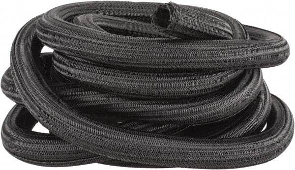 Techflex - Black Braided Cable Sleeve - 25' Coil Length, -103 to 257°F - Eagle Tool & Supply