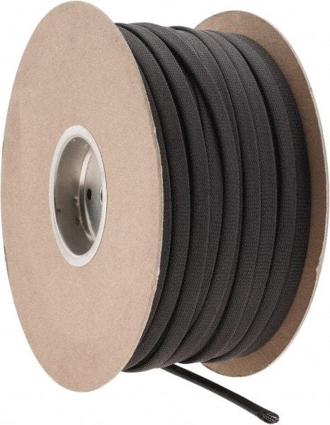 Techflex - Black Braided Expandable Cable Sleeve - 500' Coil Length, -103 to 257°F - Eagle Tool & Supply