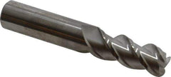 Value Collection - 1/2", 3 Flute, Single End, Solid Carbide, 0.12" Corner Radius End Mill - 3" OAL, 45° Helix, Right Hand Flute, 1-1/4" LOC, Right Hand Cut - Eagle Tool & Supply