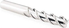 Value Collection - 1/2" 3 Flute Single End Solid Carbide 0.12" Corner Radius Spiral Flute Corner Radius End Mill - 2" LOC, 1/2" Shank Diam, 4" OAL, 45° Helix, Right Hand Cut, Right Hand Flute - Eagle Tool & Supply