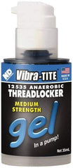 Vibra-Tite - 35 mL Bottle, Blue, Medium Strength Gel Threadlocker - Series 125, 24 hr Full Cure Time, Hand Tool Removal - Eagle Tool & Supply