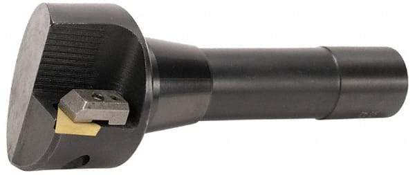APT - 3" Cutting Diam, 3/4" Shank Diam, TPG 32 Insert, Indexable Fly Cutter - KT Toolholder, 90° Cutting Angle, Positive Rake, Weldon Flat, Series Uno-Dex - Eagle Tool & Supply