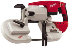 Milwaukee Tool - 28 Volt, 44-7/8" Blade, 350 SFPM Cordless Portable Bandsaw - 5" (Round) & 5 x 5" (Rectangle) Cutting Capacity, Lithium-Ion Battery Not Included - Eagle Tool & Supply