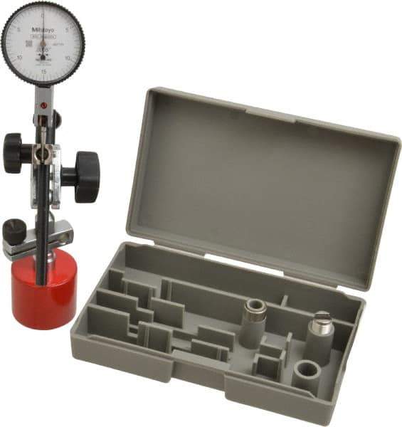 Mitutoyo - 0.0005" Graduation, 0-15-0 Dial Reading, Indicator & Base Kit - 1-1/2" Dial Diam - Eagle Tool & Supply