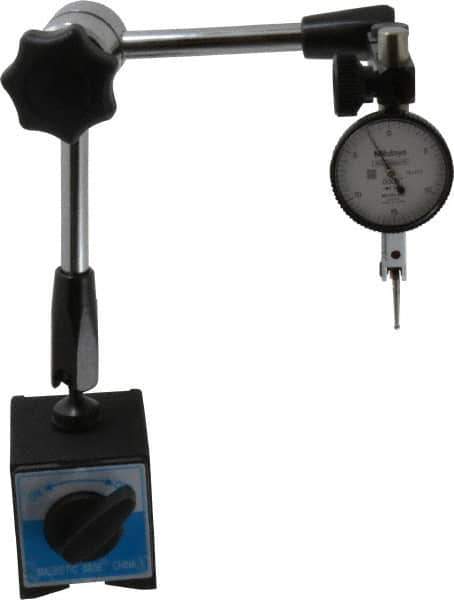 Mitutoyo - Dial Indicator & Base Kit - 2" Base Length x 2-1/4" Base Width x 2-1/4" Base Height - Eagle Tool & Supply