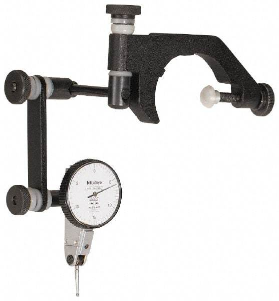 Mitutoyo - 0.0005" Graduation, 0.03" Max Meas, 0-15-0 Dial Reading, Indicator & Base Kit - 1-1/2" Dial Diam - Eagle Tool & Supply