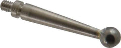 Mitutoyo - 3mm Ball Diam, Steel, Ball Test Indicator Contact Point - 0.74" Contact Point Length, Use with Mitutoyo 513 Series Dial Test Indicators - Eagle Tool & Supply
