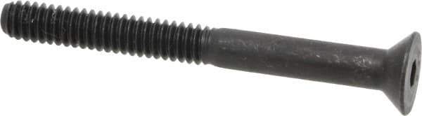 Value Collection - 1/4-20 UNC Hex Socket Drive, 82° Flat Screw - Alloy Steel, Black Oxide Finish, Partially Threaded, 2-1/2" OAL - Eagle Tool & Supply