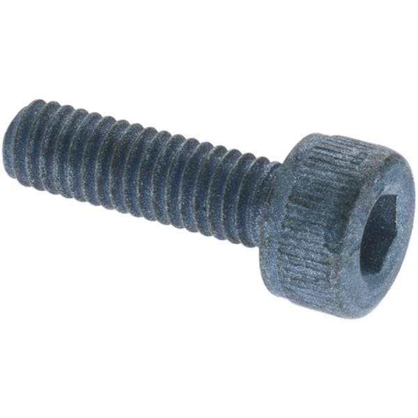 Metric Blue - M6x1.00 Metric Coarse Hex Socket Drive, Socket Cap Screw - Grade 12.9 Alloy Steel, Metric Blue Finish, Partially Threaded, 80mm Length Under Head - Eagle Tool & Supply