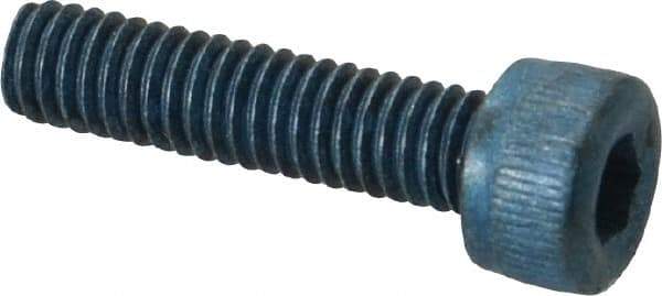 Metric Blue - M4x0.70 Metric Coarse Hex Socket Drive, Socket Cap Screw - Grade 12.9 Alloy Steel, Metric Blue Finish, Fully Threaded, 16mm Length Under Head - Eagle Tool & Supply