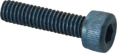 Metric Blue - M4x0.70 Metric Coarse Hex Socket Drive, Socket Cap Screw - Grade 12.9 Alloy Steel, Metric Blue Finish, Fully Threaded, 16mm Length Under Head - Eagle Tool & Supply