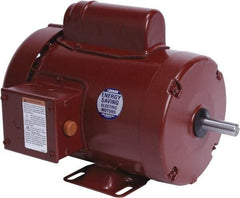 Leeson - 1 Max hp, 1,800 Max RPM, Electric AC DC Motor - 115/208-230 V Input, Single Phase, 56 Frame, 5/8" Shaft Diam, Rigid Base Mount, TEFC Enclosure - Eagle Tool & Supply