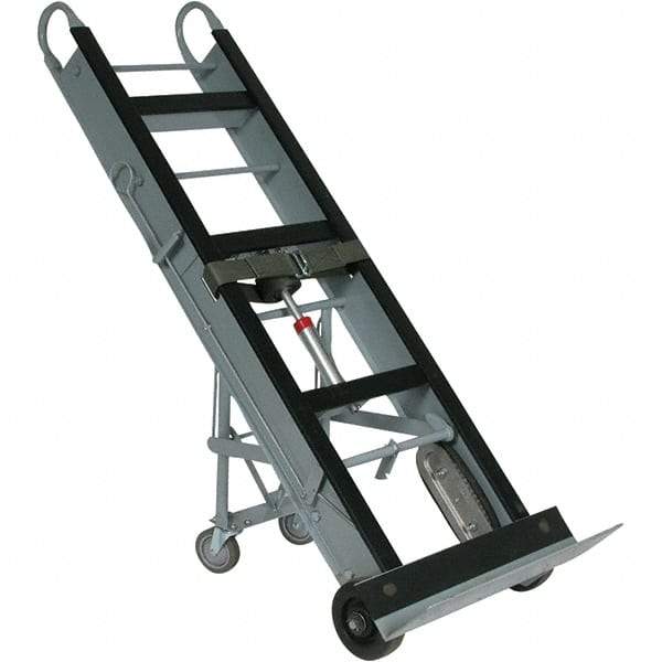 Wesco Industrial Products - 550 Lb Capacity 61" OAH Appliance Hand Truck - 5 x 24" Base Plate, Dual Loop Handle, Steel, Mold-On Rubber Wheels - Eagle Tool & Supply