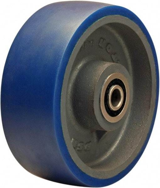 Hamilton - 8 Inch Diameter x 3 Inch Wide, Polyurethane Mold on to Cast Iron Center Caster Wheel - 2,000 Lb. Capacity, 3-1/4 Inch Hub Length, 3/4 Inch Axle Diameter, Sealed Precision Ball Bearing - Eagle Tool & Supply